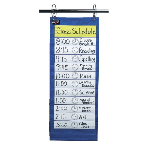 School Smart Pocket Chart for Classroom, 12-1/2 x 33 Inches, 14 Pockets, Blue 085089